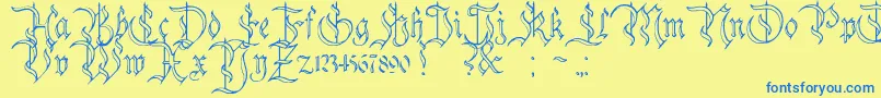 CharterwellNo4 Font – Blue Fonts on Yellow Background