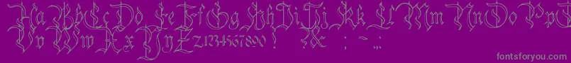 CharterwellNo4-Schriftart – Graue Schriften auf violettem Hintergrund