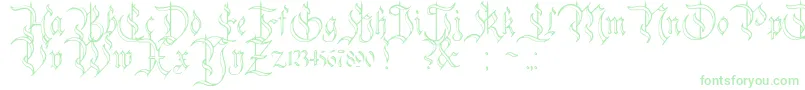 CharterwellNo4-Schriftart – Grüne Schriften auf weißem Hintergrund