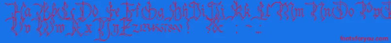 CharterwellNo4 Font – Red Fonts on Blue Background
