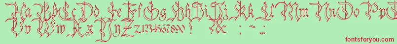 CharterwellNo4 Font – Red Fonts on Green Background