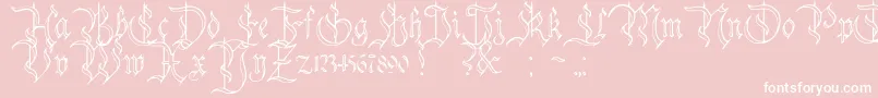 CharterwellNo4-Schriftart – Weiße Schriften auf rosa Hintergrund
