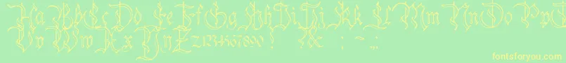 CharterwellNo4 Font – Yellow Fonts on Green Background