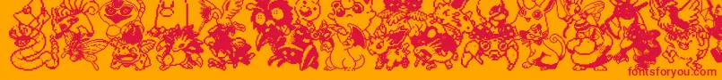 Pokpix1 Font – Red Fonts on Orange Background