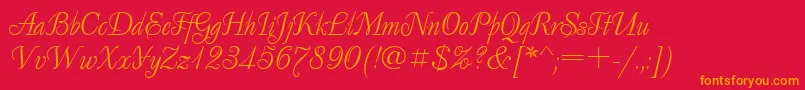 Decorctt Font – Orange Fonts on Red Background