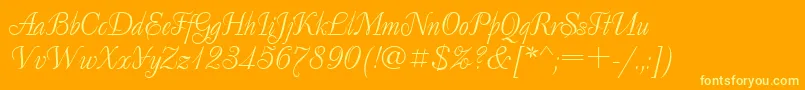 Decorctt Font – Yellow Fonts on Orange Background