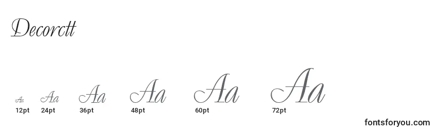 Decorctt Font Sizes