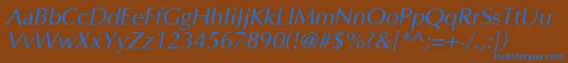 Optimai Font – Blue Fonts on Brown Background