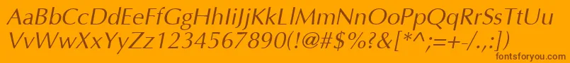 Optimai Font – Brown Fonts on Orange Background