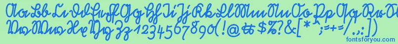 RastenburgU1sy Font – Blue Fonts on Green Background