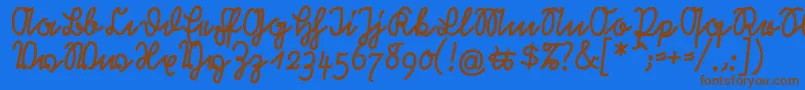 RastenburgU1sy Font – Brown Fonts on Blue Background
