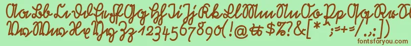 Czcionka RastenburgU1sy – brązowe czcionki na zielonym tle