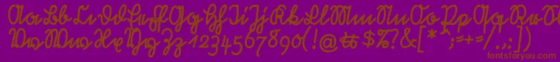 Czcionka RastenburgU1sy – brązowe czcionki na fioletowym tle