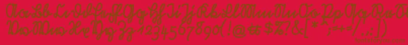 RastenburgU1sy Font – Brown Fonts on Red Background