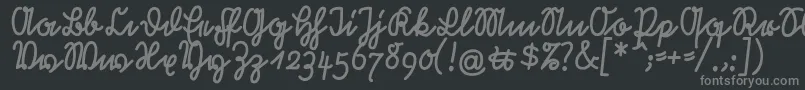 RastenburgU1sy-fontti – harmaat kirjasimet mustalla taustalla
