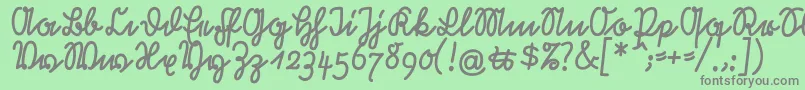 フォントRastenburgU1sy – 緑の背景に灰色の文字