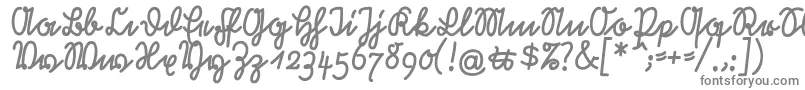 RastenburgU1sy-fontti – harmaat kirjasimet valkoisella taustalla