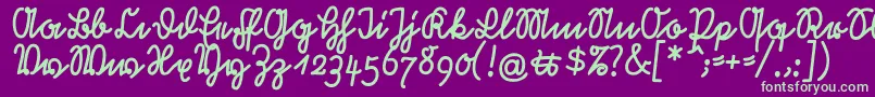 RastenburgU1sy Font – Green Fonts on Purple Background