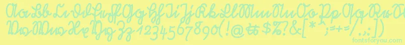 RastenburgU1sy Font – Green Fonts on Yellow Background