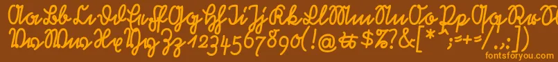 RastenburgU1sy Font – Orange Fonts on Brown Background
