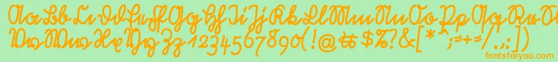 RastenburgU1sy Font – Orange Fonts on Green Background