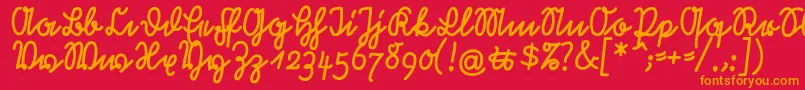 RastenburgU1sy Font – Orange Fonts on Red Background