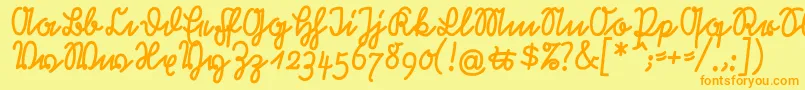 RastenburgU1sy Font – Orange Fonts on Yellow Background