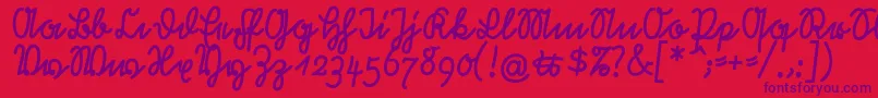 RastenburgU1sy Font – Purple Fonts on Red Background
