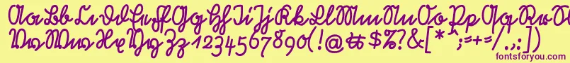 RastenburgU1sy Font – Purple Fonts on Yellow Background
