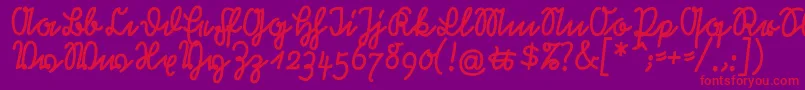 RastenburgU1sy-Schriftart – Rote Schriften auf violettem Hintergrund