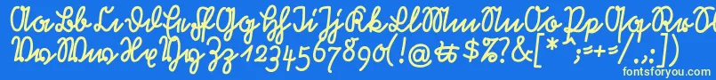 RastenburgU1sy Font – Yellow Fonts on Blue Background