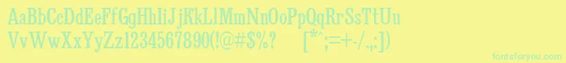 Bruskovaya80 Font – Green Fonts on Yellow Background