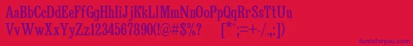 フォントBruskovaya80 – 赤い背景に紫のフォント