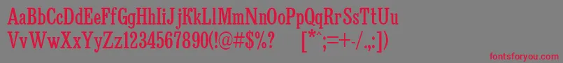 Bruskovaya80 Font – Red Fonts on Gray Background