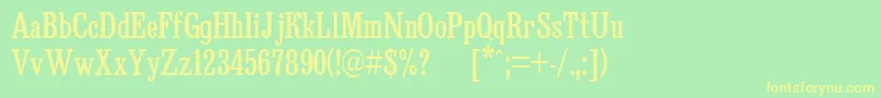 Bruskovaya80 Font – Yellow Fonts on Green Background