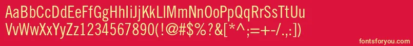 TradegothicltstdCn18 Font – Yellow Fonts on Red Background
