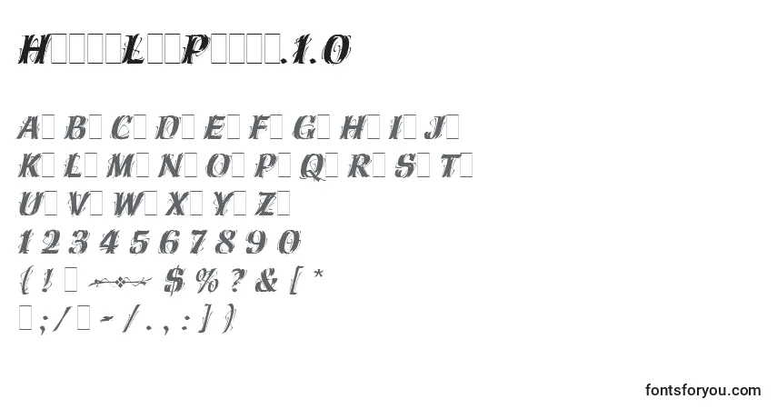 A fonte HazelLetPlain.1.0 – alfabeto, números, caracteres especiais