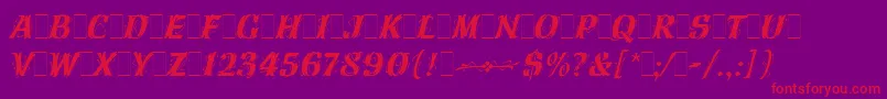 HazelLetPlain.1.0 Font – Red Fonts on Purple Background