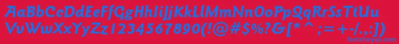 Шрифт GoudySansBoldItalicBt – синие шрифты на красном фоне