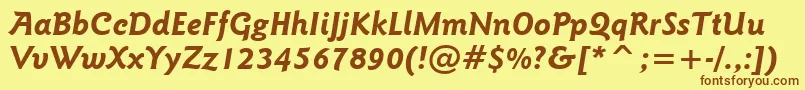 GoudySansBoldItalicBt Font – Brown Fonts on Yellow Background