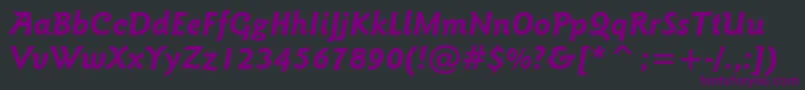 Шрифт GoudySansBoldItalicBt – фиолетовые шрифты на чёрном фоне