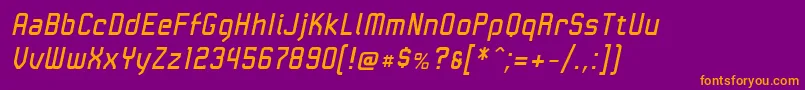 LinotypeKaliberItalic Font – Orange Fonts on Purple Background