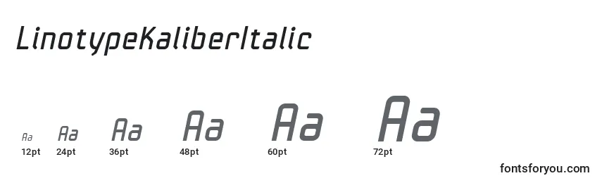 Rozmiary czcionki LinotypeKaliberItalic
