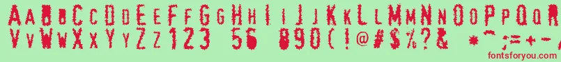 フォントWraithLite – 赤い文字の緑の背景
