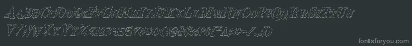 Шрифт BloodCrowShadowCondensedItalic – серые шрифты на чёрном фоне