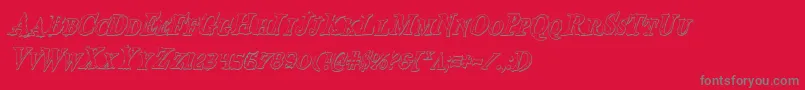 BloodCrowShadowCondensedItalic-Schriftart – Graue Schriften auf rotem Hintergrund