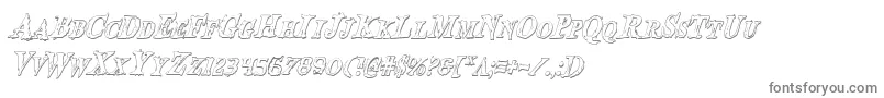 フォントBloodCrowShadowCondensedItalic – 白い背景に灰色の文字