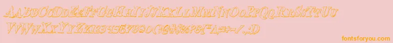 BloodCrowShadowCondensedItalic Font – Orange Fonts on Pink Background