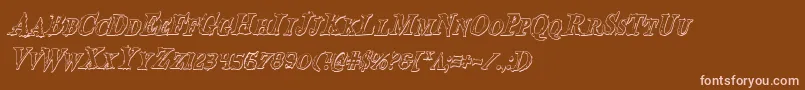 BloodCrowShadowCondensedItalic Font – Pink Fonts on Brown Background