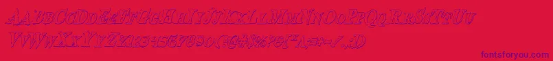 BloodCrowShadowCondensedItalic Font – Purple Fonts on Red Background